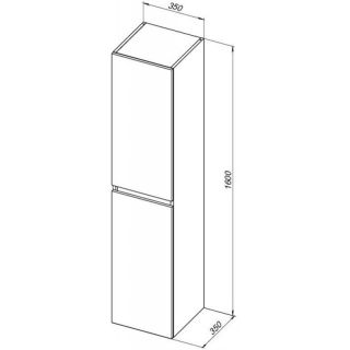 Пенал Aquanet Вега 2.0 343974 35 см мисти грин